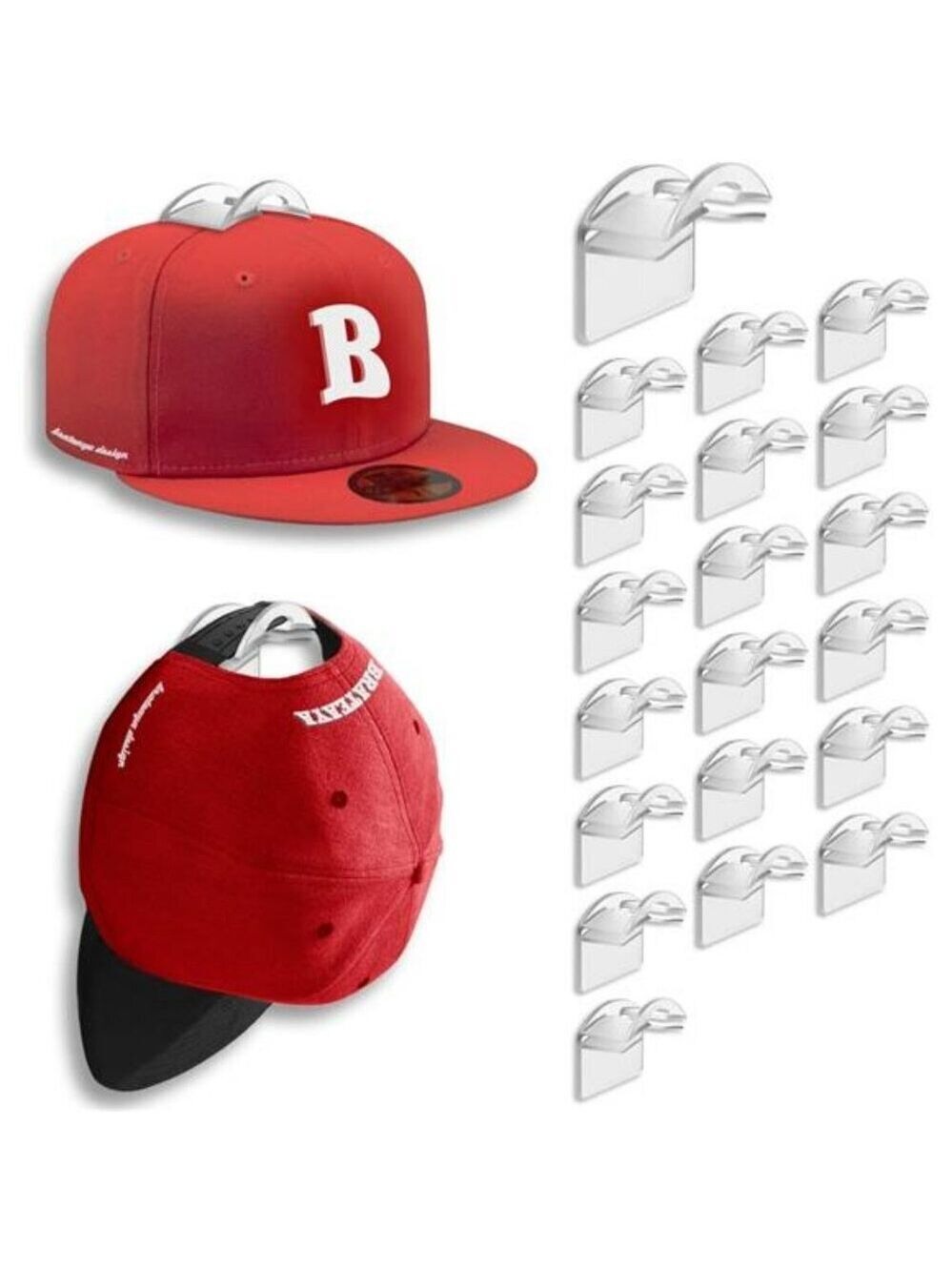 Hat Hangers for Wall Adhesive Hooks Hat Rack Baseball Trucker Cap Holder